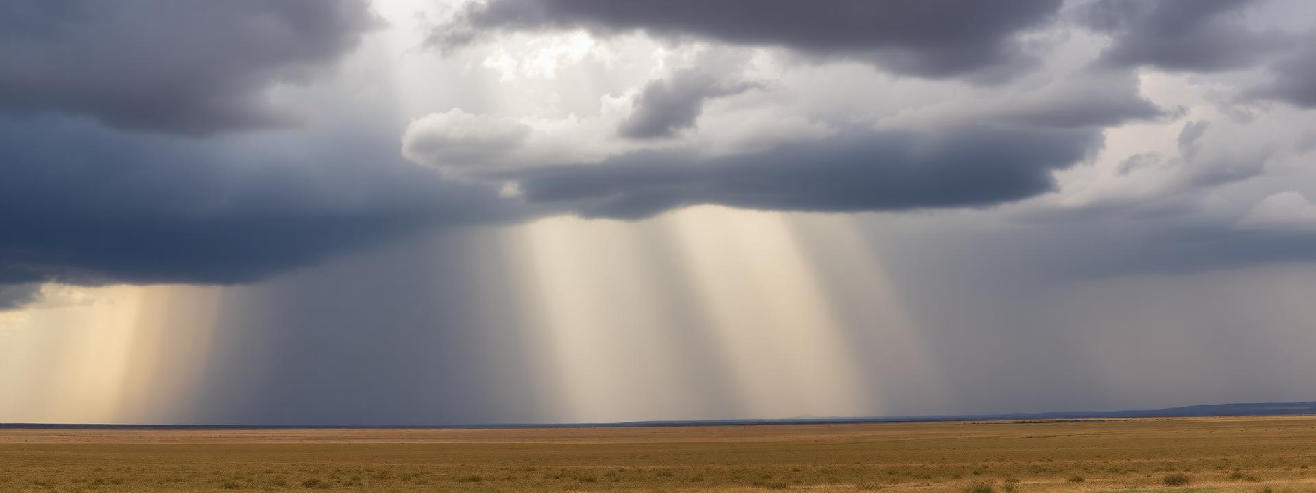 Rain sweeping across the high plains